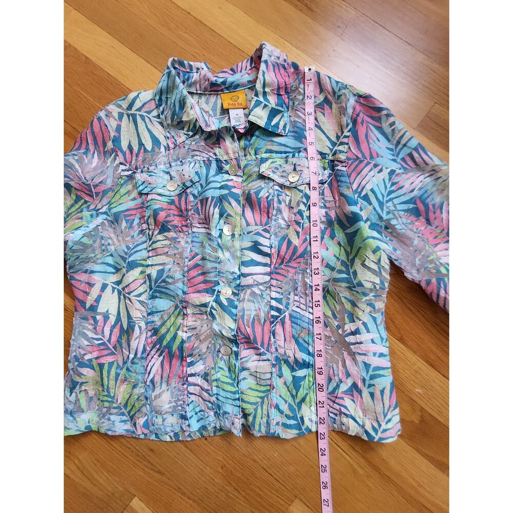Ruby Rd Palm Print Jacket 14 - Picture 4 of 10